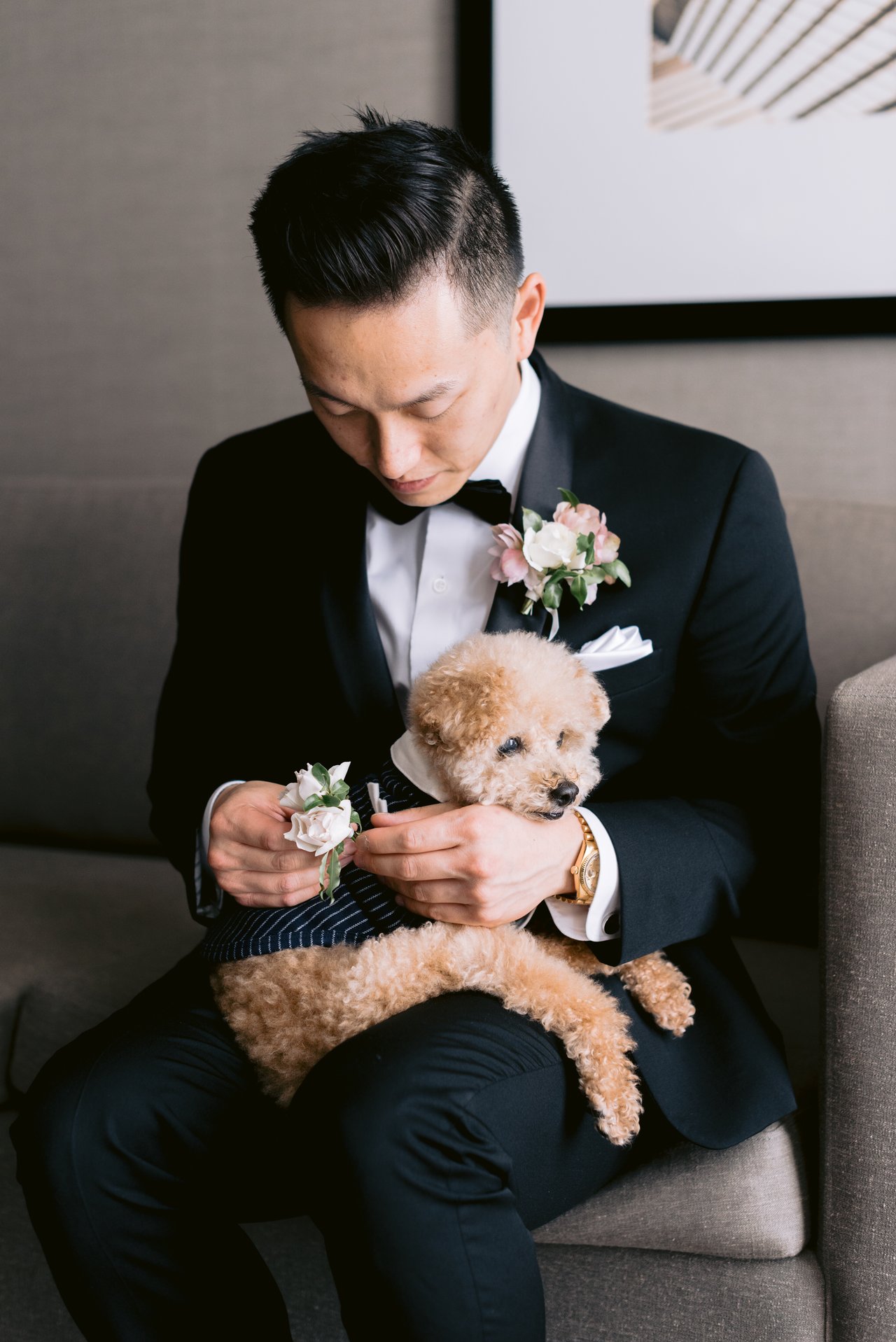 Harry with their dog before the day begins