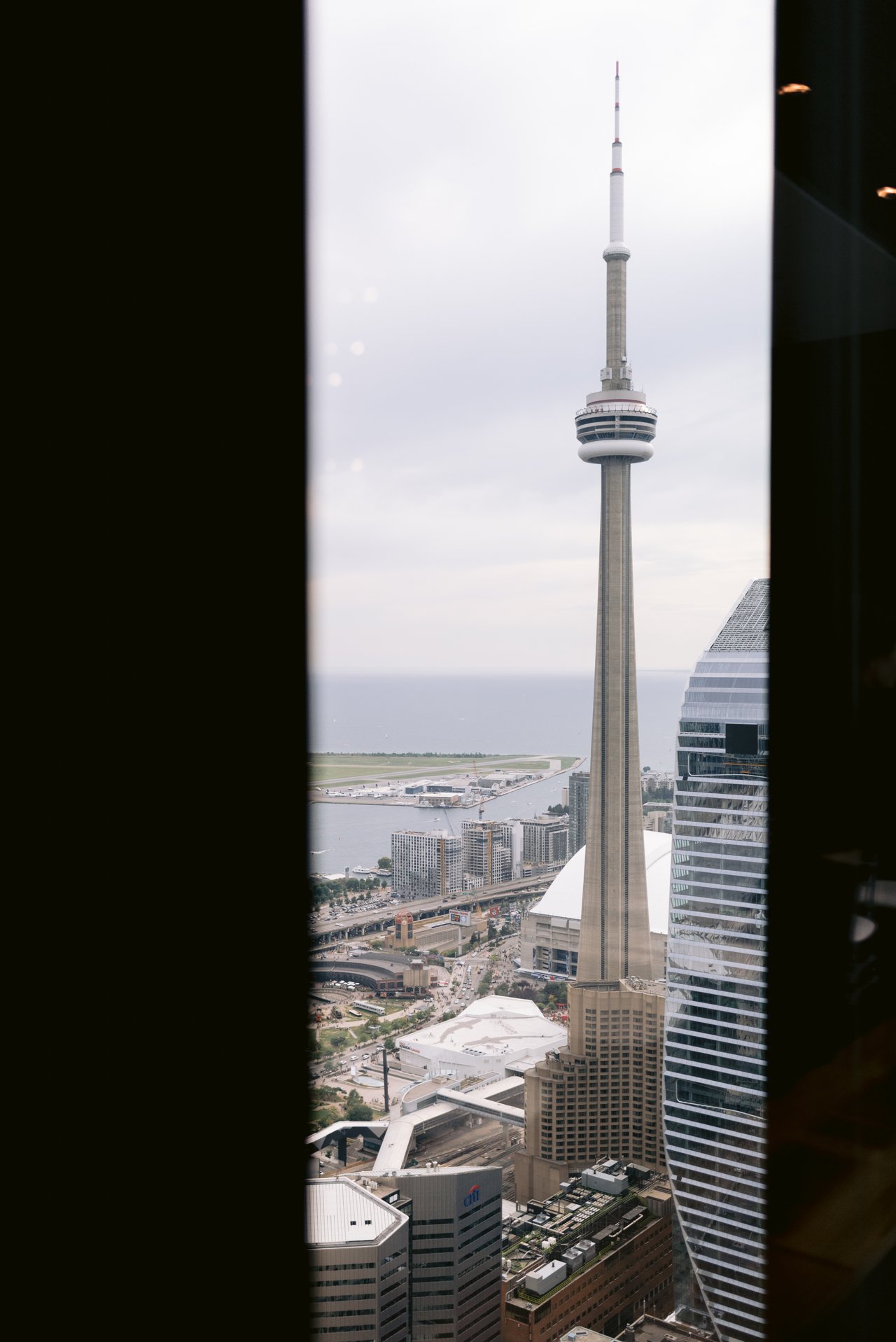 The CN Tower through the window
