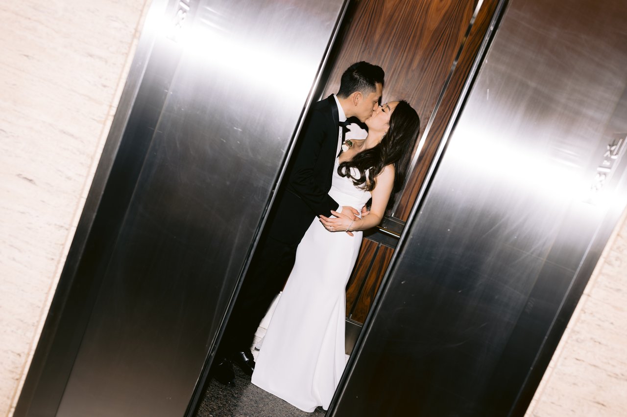 A reflection in the elevator