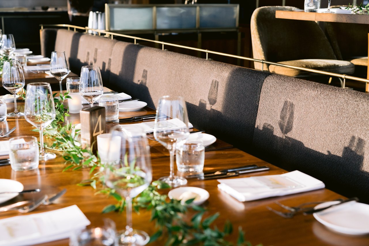 The tables set and waiting