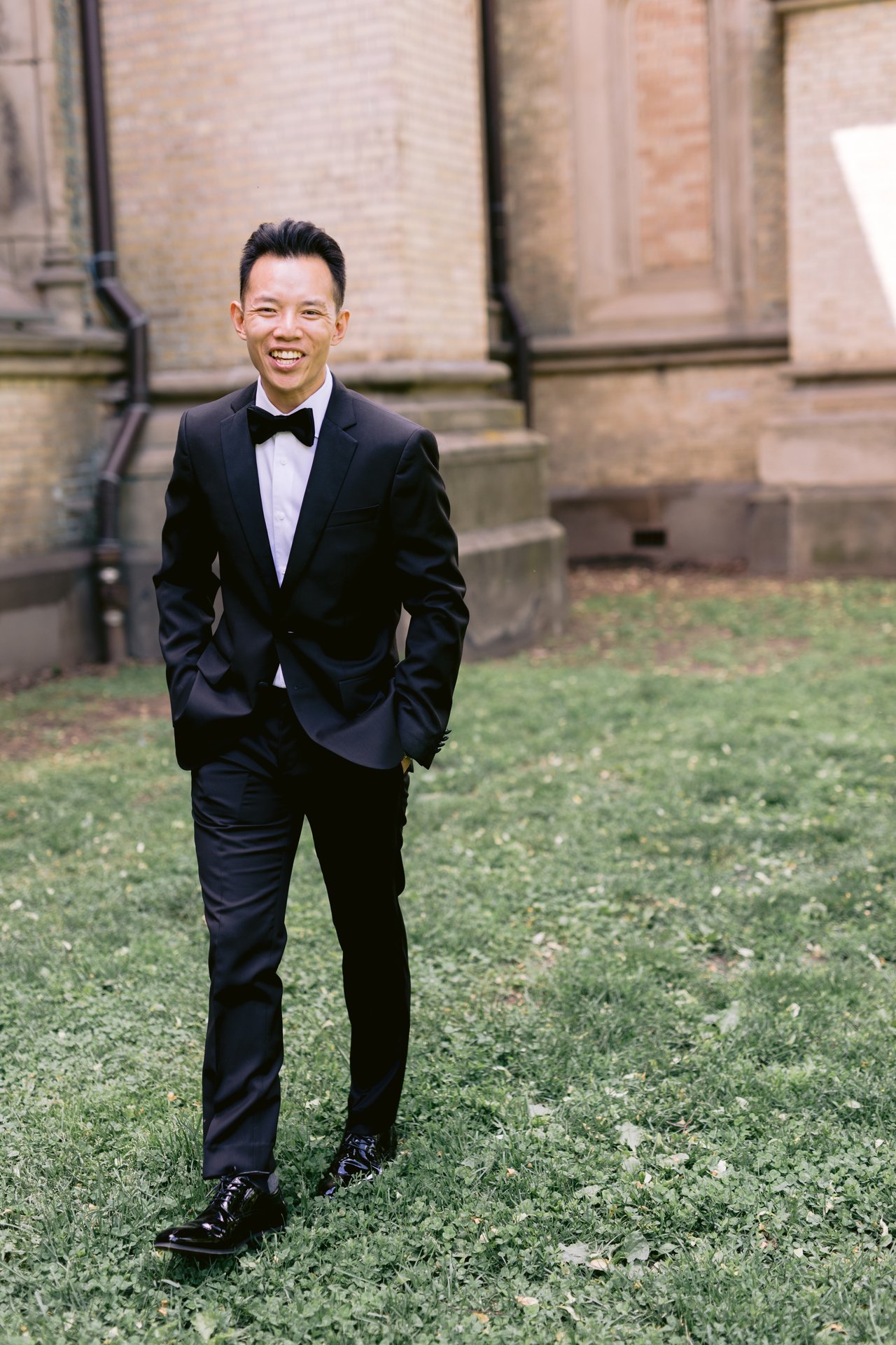 Terrence on the lawn, full length