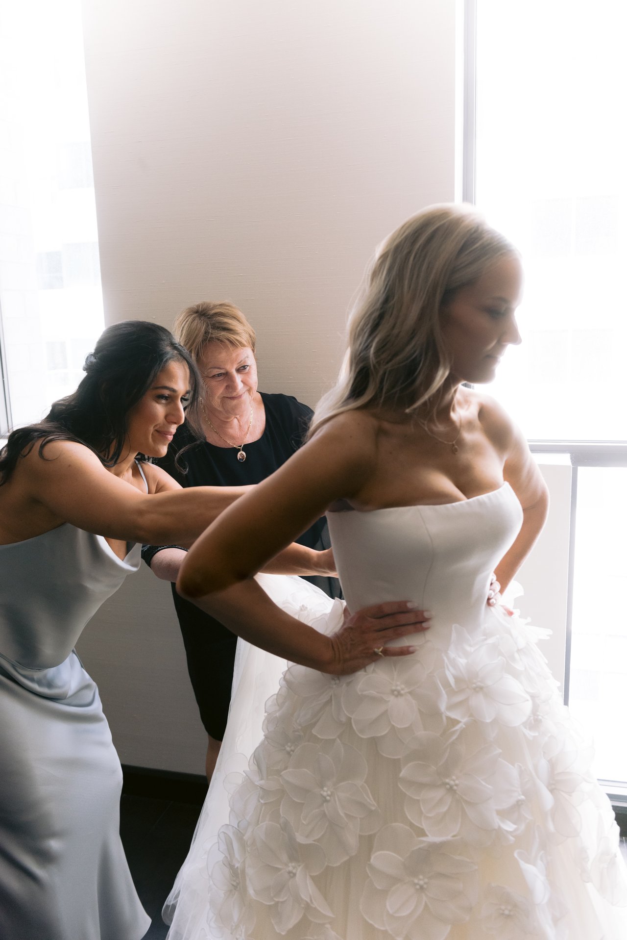 Stepping into the gown