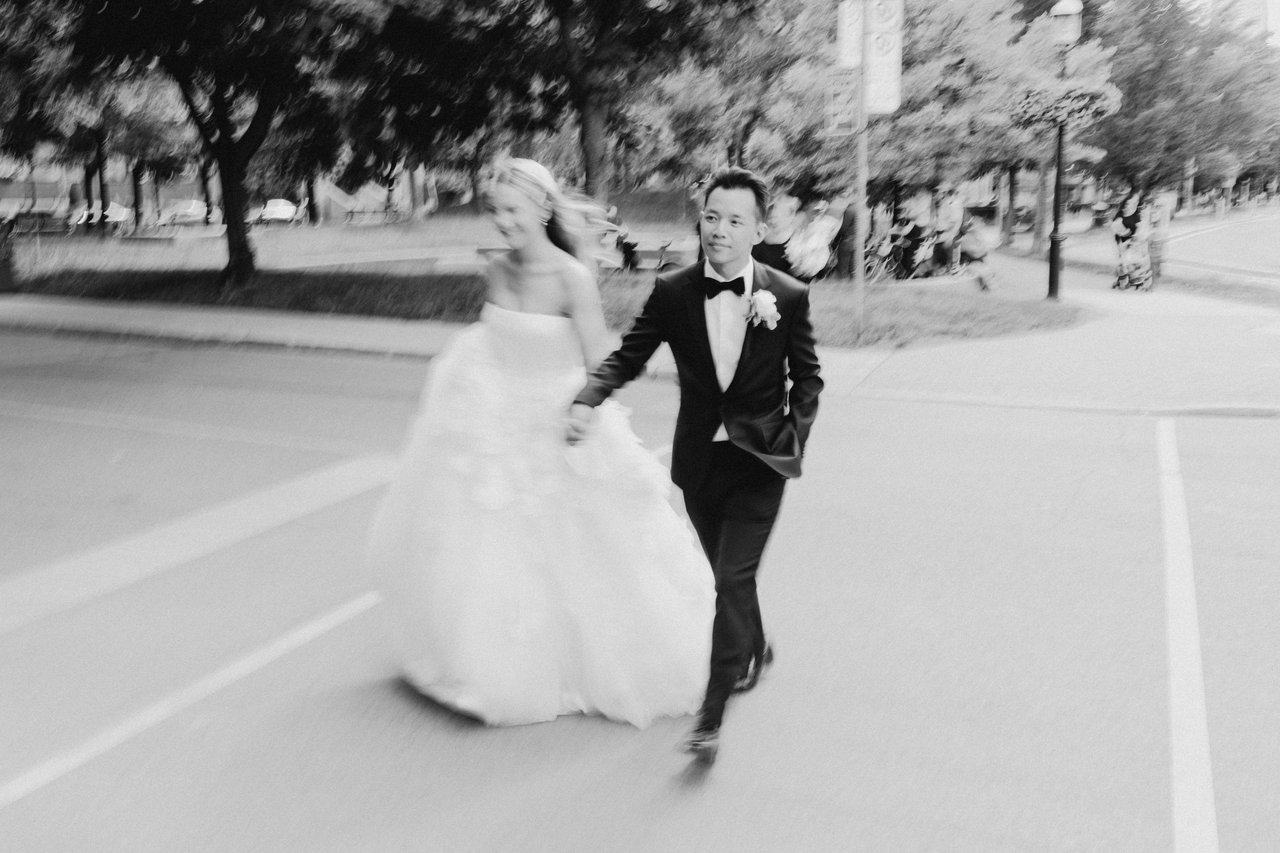 Walking, the dress sweeping behind