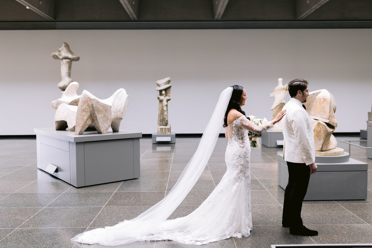 Hand in hand among the marble
