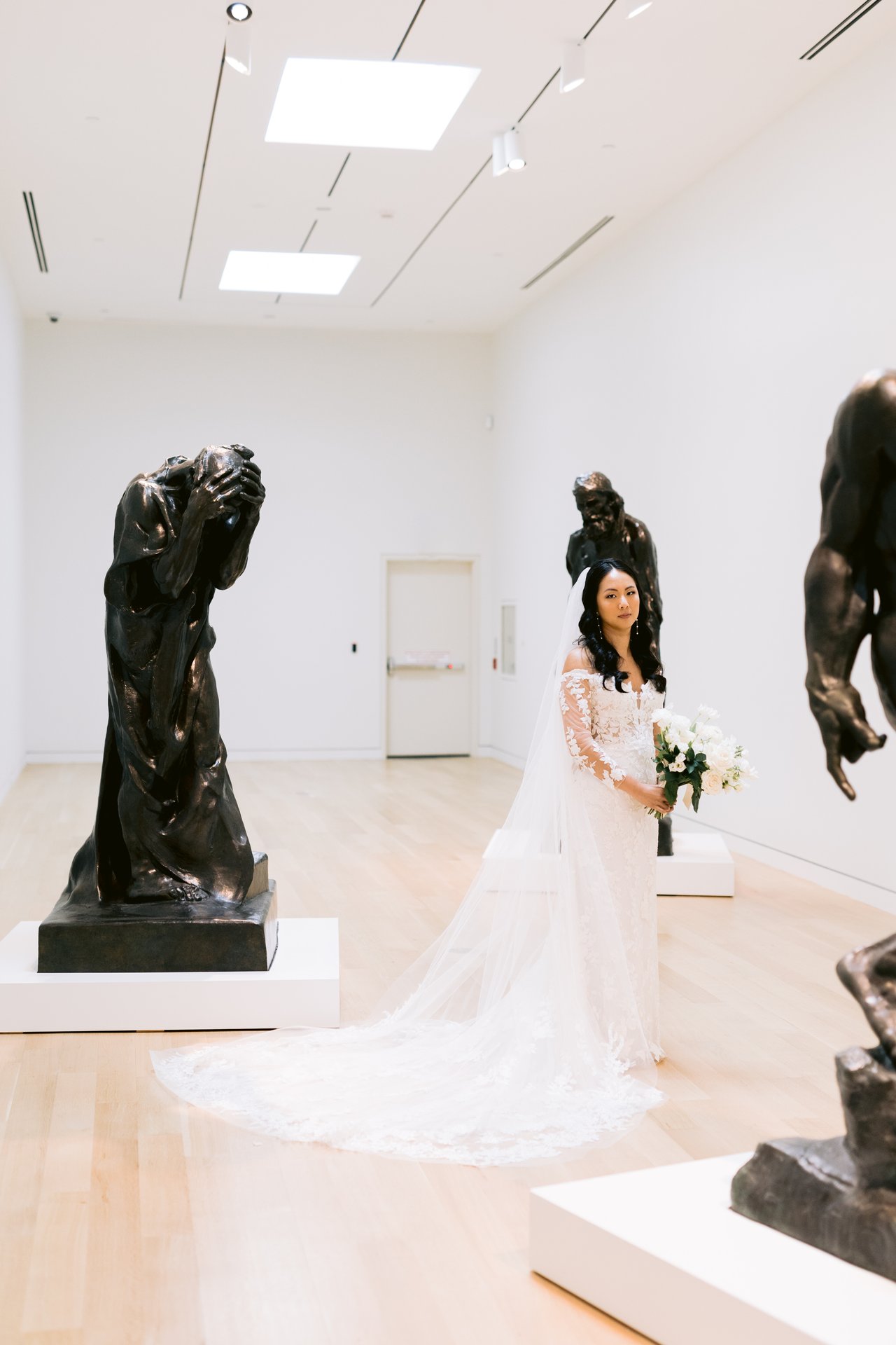 Stella with the bronze sculpture