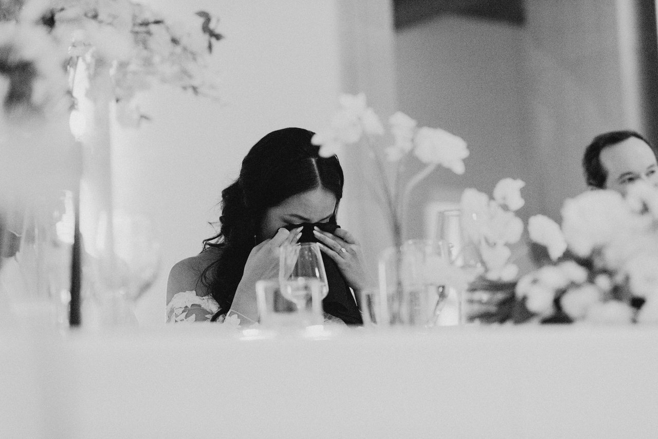 An emotional moment at the table