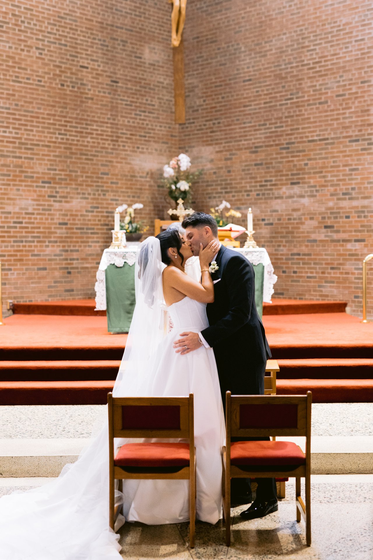 A blessing at the altar