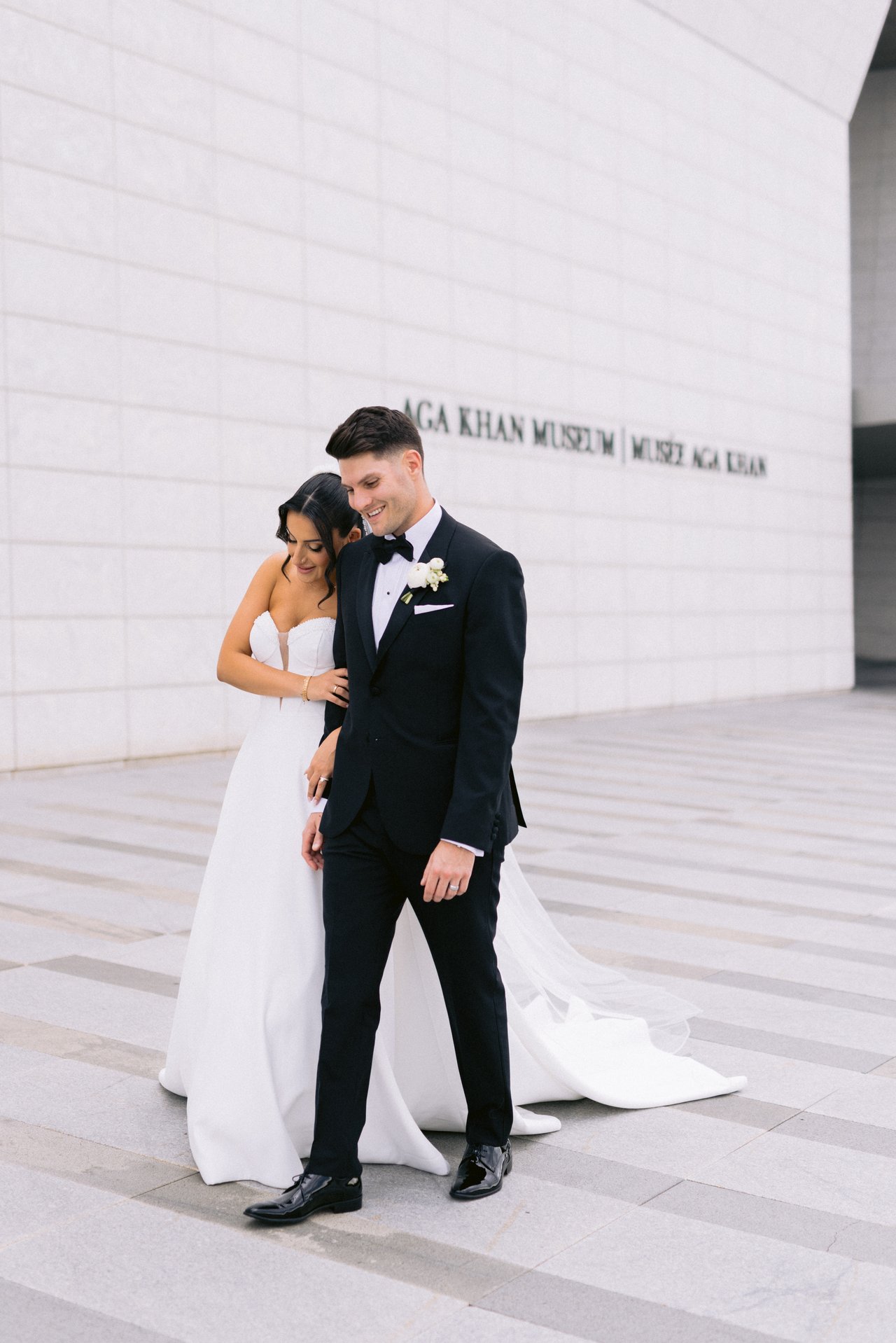 On the museum steps