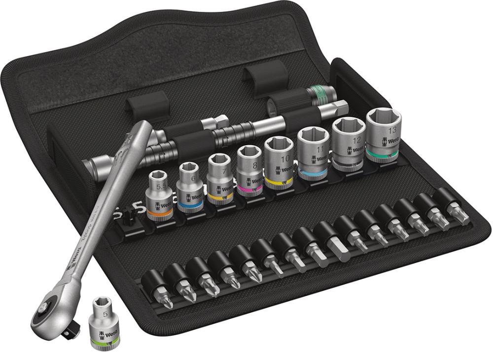 Imagen de JGO LLAVES VASO 1/4" ZYKLOP PUSH 28 PZAS WERA