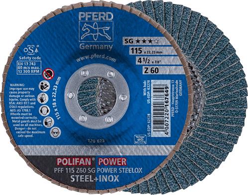 Imagen del producto Disco abrasivo de láminasZ 60SG recto 115mm K60 Pferd