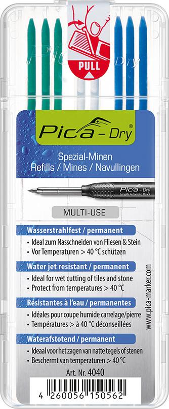 Imagen de JUEGO DE MINAS PARA MARCADOR PARA AGUJEROS PROFUNDOS PICA-DRY BLANCO,