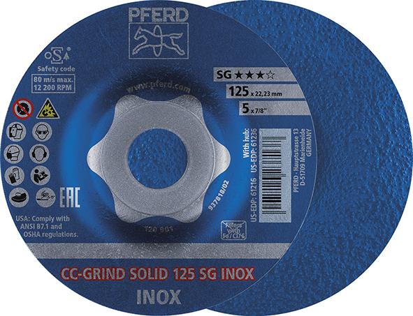 Imagen de MUELA ABRASIVA CC-GRIND SOLID INOX 125MM PFERD