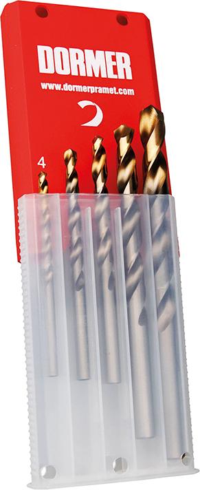 Imagen del producto Jgo broca espir. 4-10mm x1,0 A002 en caja 118G tipo N 4xD 5 pzas. Punta TiN A08910 Dormer