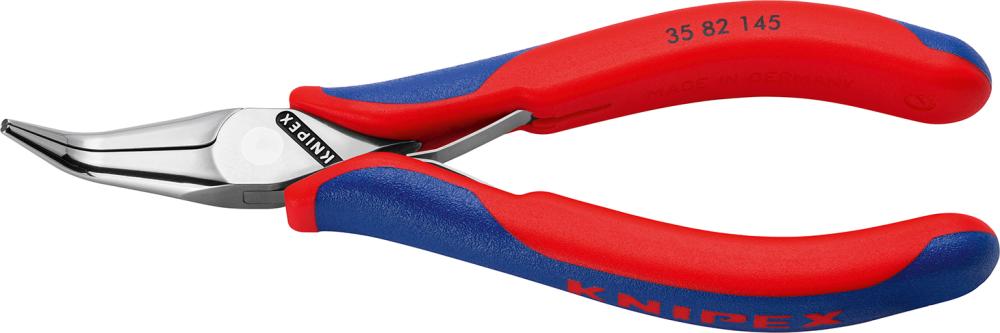 Imagen de ALICATES PLANO- REDONDO ELECTRÓNICA ACODADO 145MMKNIPEX