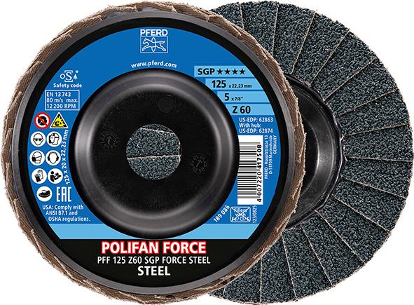 Imagen del producto Disco abrasivo de láminasFORCE SGP STEEL 125 mm Z 60 Pferd