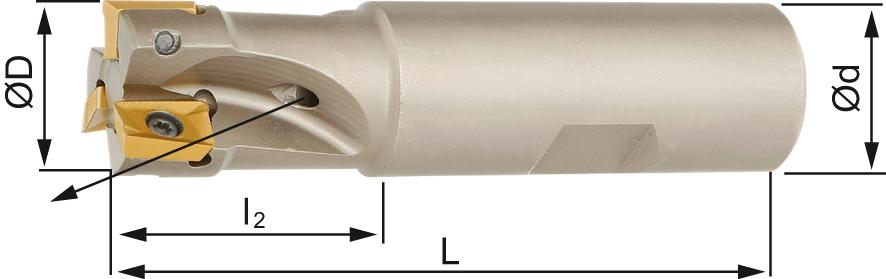 Imagen del producto Fresa frontal 90 grados Z2 refrigeración interna D16mm para APKT10