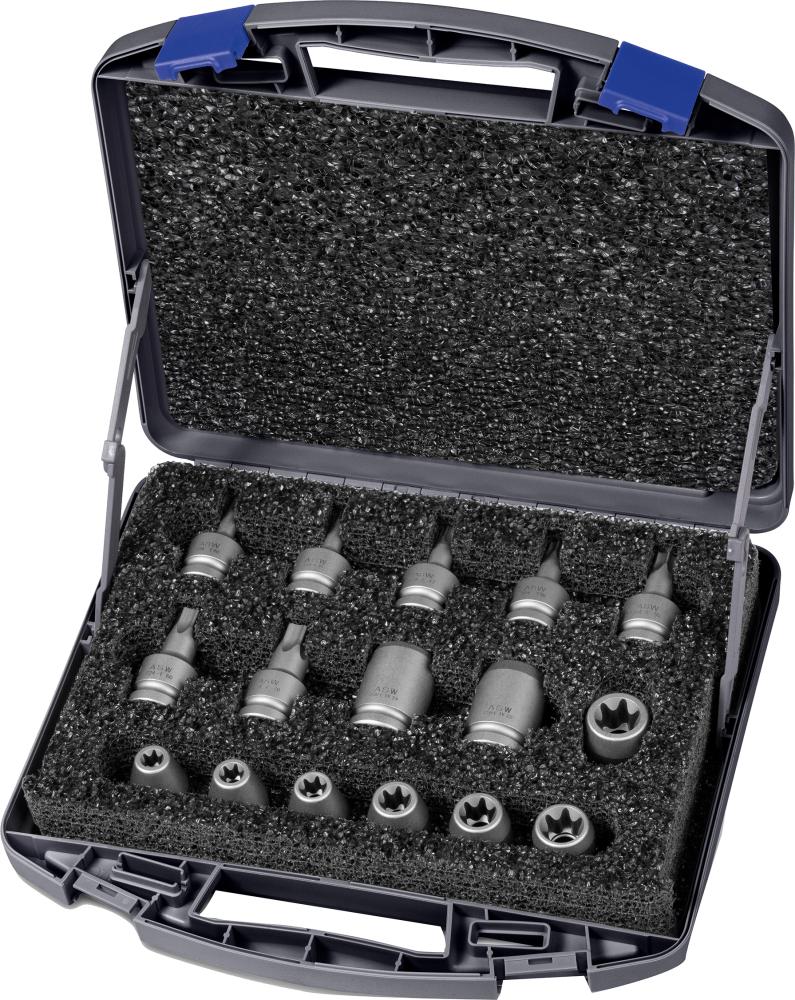 Imagen de JUEGO LLAVES DE VASO DE IMPACTO TORX 1/2" 16 PZAS. ASW