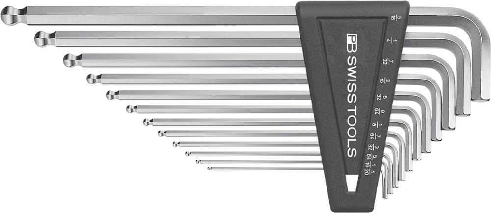 Imagen del producto Juego llaves Allen en soporte plástico 12 piezas 1/20-5/16" cab. esf. PB Swiss Tools