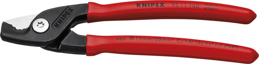 Imagen de CIZALLA PARA CABLE CON MANGOS DE PLÁSTICO 160MM FORMA ESTRECHA CABEZA KNIPEX