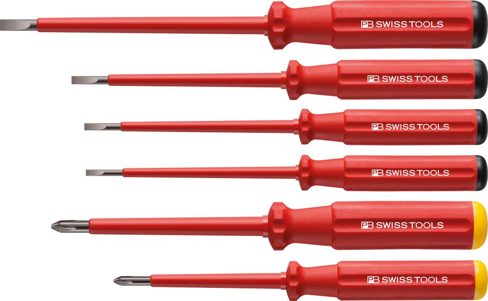 Imagen del producto Jgo. destornilladores VDE6 piezas cabeza plana/PH en cartón Classic PB Swiss Tools