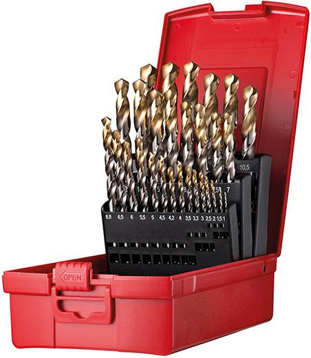 Imagen del producto Jgo broca espir. 1-13mm x0,5+KL A002 en caja 118Gtipo N 4xD 29 pzas Punta TiN A095206 Dormer