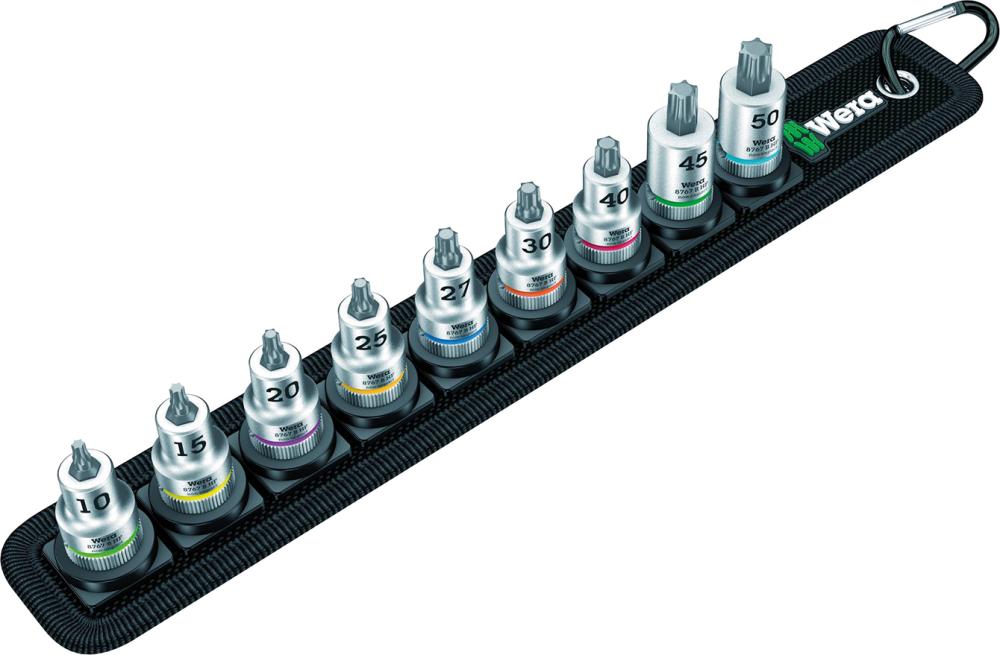Imagen del producto Jgo punta destornillador con función retención 3/8" TX-HF10-50x35/38,5mm9 piezas Wera