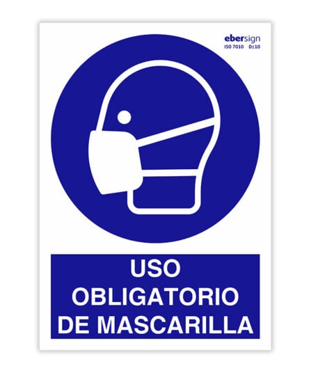 Imagen del producto SEÑAL USO OBLIGATORIO DE MASCARILLA A4 POLIESTIRENO