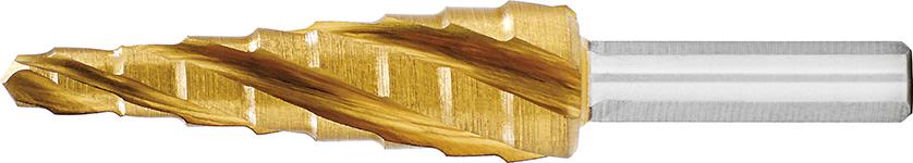 Imagen del producto Broca escalonada HSS TiN Ranura espiral cuádruple 4-12mm EXACT