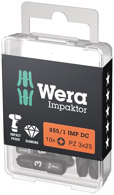 Imagen de PUNTA IMPAKTOR 1/4" DIN 3126 C6,3 PZ3X25MM PAQUETE 10 UDS WERA