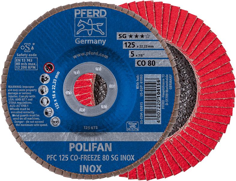Imagen del producto Disco abrasivo de láminasCOFREEZE convexo 125mm K80 Pferd