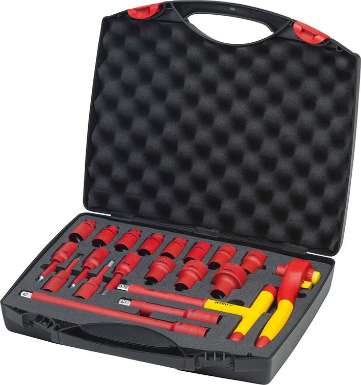 Imagen del producto Juego de llaves de vaso 1/2" VDE 20 piezas, en maletín Wiha