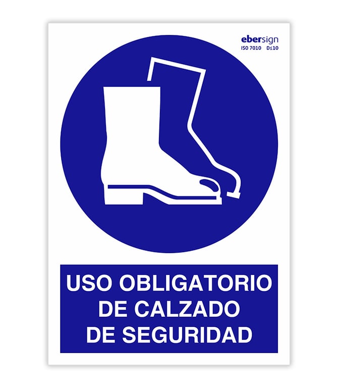 Imagen del producto SEÑAL USO OBLIGATORIO DE CLAZADO SEGURIDAD A4 POLIESTIRENO