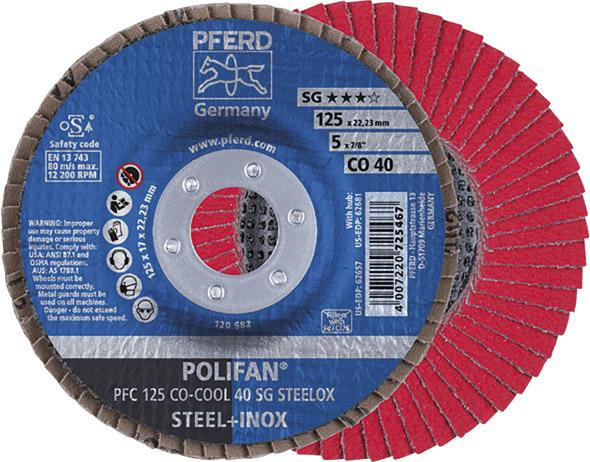 Imagen del producto Disco abrasivo de láminasSGP-COOL convexo 125mm CO40 Pferd