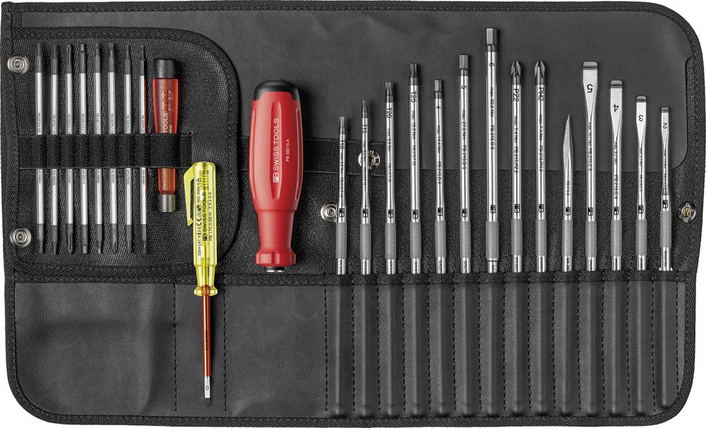 Imagen de JUEGO DE VARILLAS INTERCAMBIABLES 25 PIEZASEN BOLSA ENROLLABLE PB SWISS TOOLS
