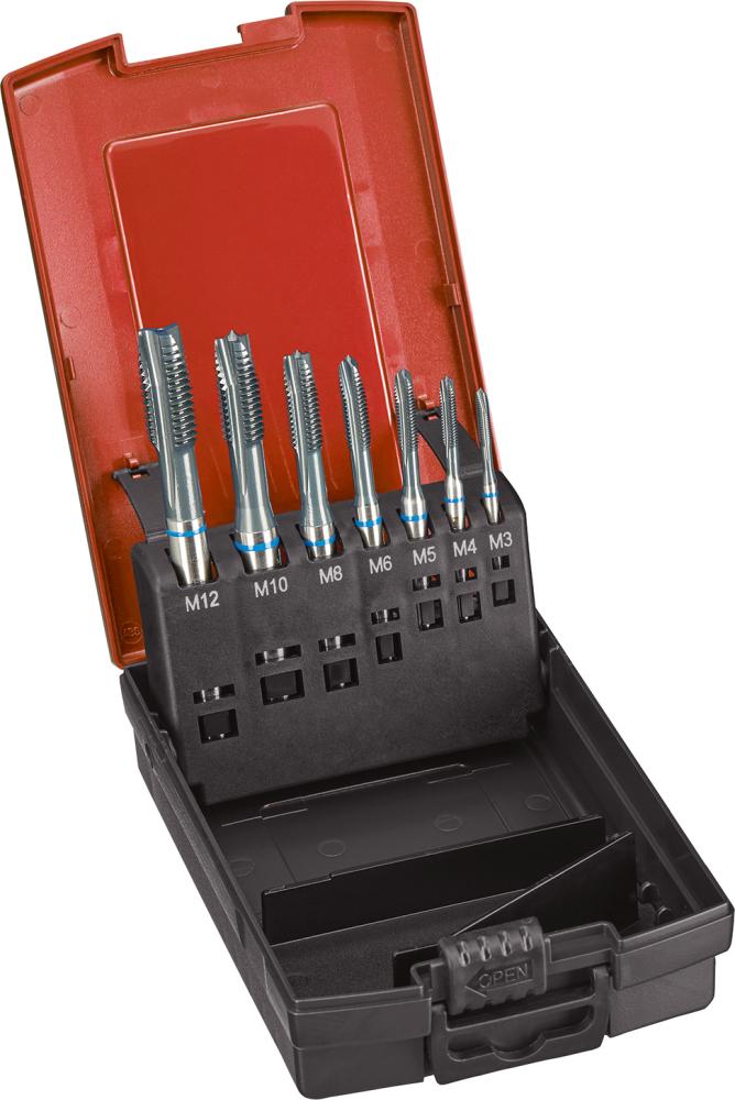 Imagen de MACHOS ROSCAR A MÁQUINA, JUEGO HSSE VAPORIZADA TIALN INOX 6H AGUJERO PASANTE M3-M12 FORMAT GT