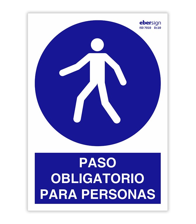 Imagen del producto SEÑAL PASO OBLIGATORIO PARA PERSONAS A4 POLIESTIRENO