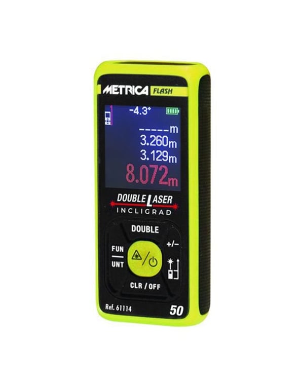 Imagen del producto MEDIDOR LASER DUAL 50MTS C/INCLINOMETRO