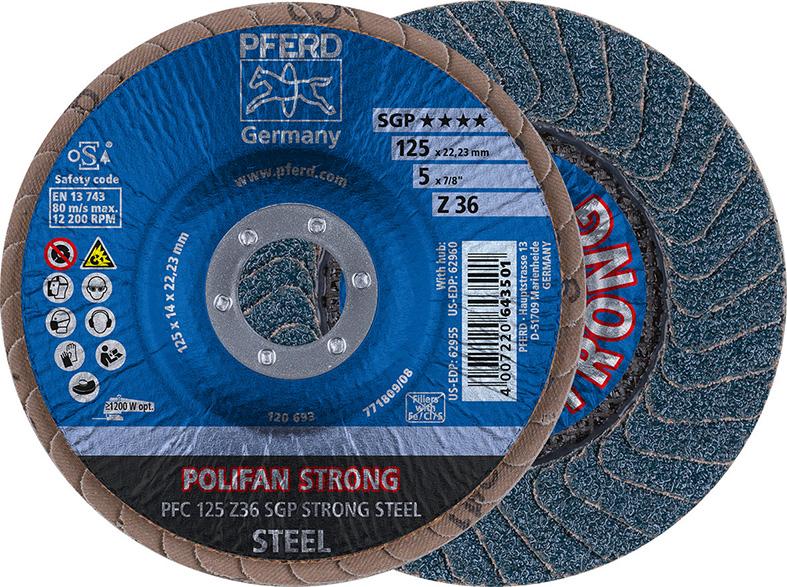 Imagen del producto Disco abrasivo de láminasSTRONG convexo 115mm K36 Pferd
