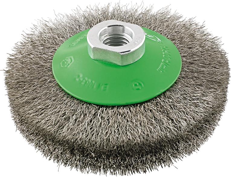 Imagen del producto Cepillo cónico inox M14 ondulado 100x0,2mm FORMAT