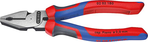 Imagen de KNIPEX 0202 ALICATES UNIVERSALES DE FUERZA PULIDOS 180 MM CON MANGO DE VARIOS COMPONENTES