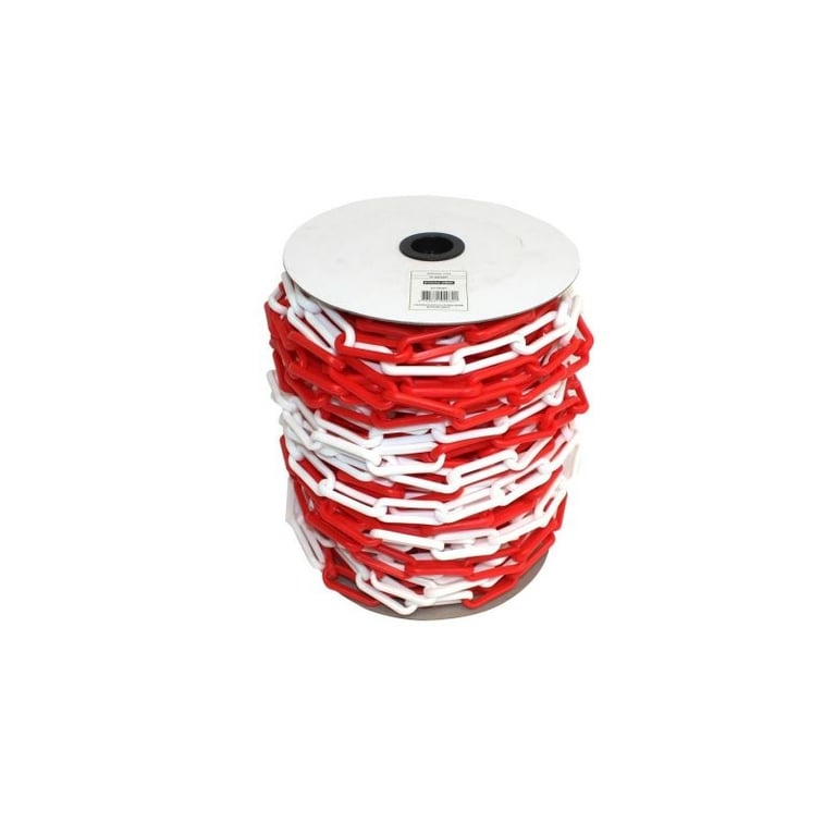 Imagen del producto CADENA PLASTICO 5,5MM ROJA/BLANCA ROLLO 25MTS
