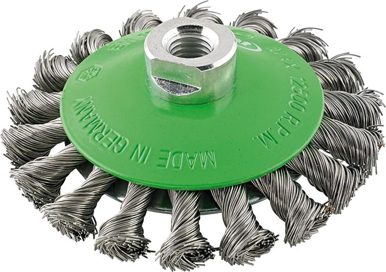 Imagen del producto Cepillo cónico inox M14 trenzado 115x0,5mm FORMAT
