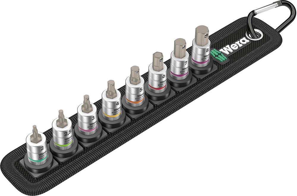 Imagen del producto Jgo puntas destornilladorcon función retención 1/4" hembra hex 8 unidades Wera