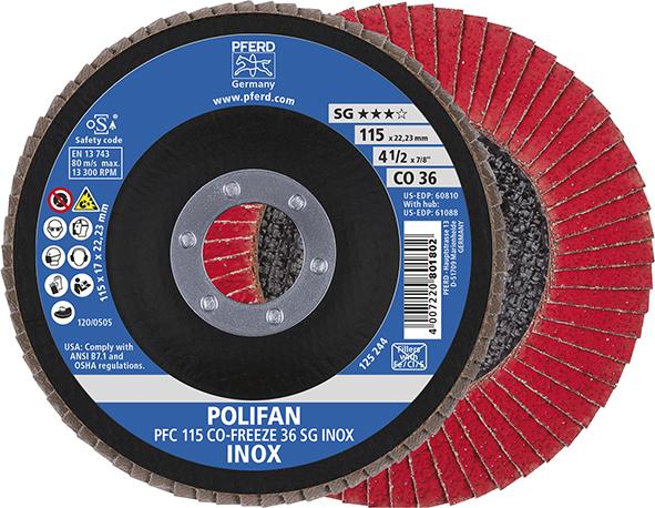 Imagen del producto Disco abrasivo de láminasCOFREEZE convexo 115mm K36 Pferd
