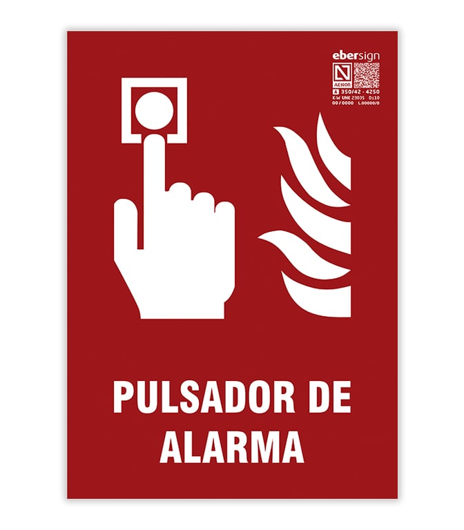 Imagen del producto SEÑAL LUMINISCENTE PULSADOR DE ALARMA A4 PVC