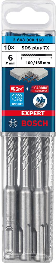 Imagen del producto Broca percut. SDS-plus 7x6x100x165mm 10St EXPERT Bosch