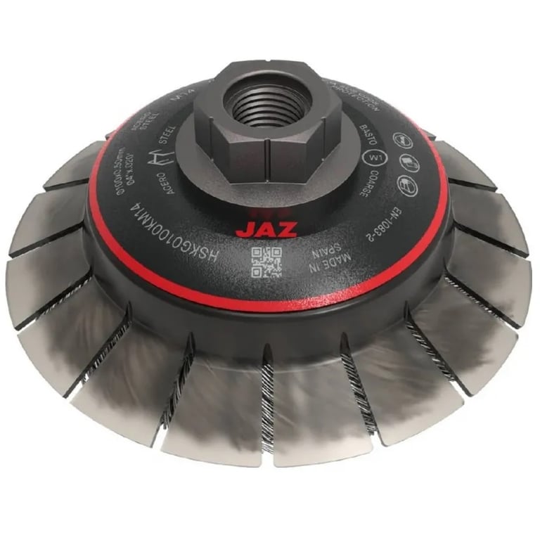 Imagen del producto TAZA ALAMBRE TRENZA C/GUARDA HSK 100X0,50XM14 P/RADIAL ACERO