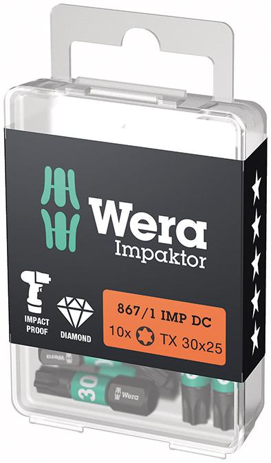 Imagen de PUNTA IMPAKTOR 1/4" DIN 3126 C6,3 T30X25MM PAQUETE 10 UDS WERA