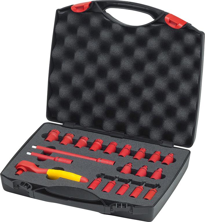 Imagen del producto Juego de llaves de vaso 1/4" VDE 20 piezas, en maletín Wiha
