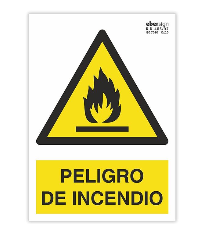 Imagen del producto SEÑAL PELIGRO DE INCENDIO A4 POLIESTIRENO
